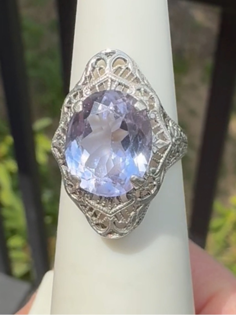 925 Sterling Art Deco Filagree Ring